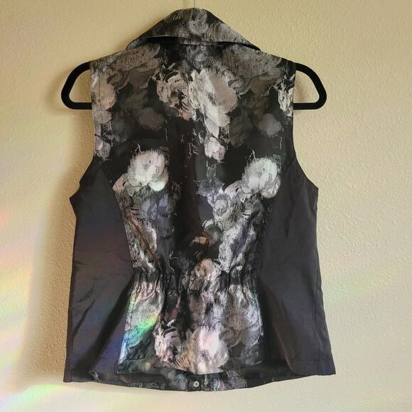 Size Small Christopher Banks Black Vest w/ Slight Shimmer gray - Picture 3 of 7